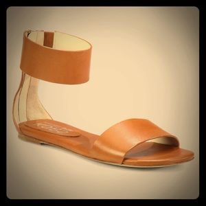 Michael Kors Ava Leather Ankle Strap Sandal Brown